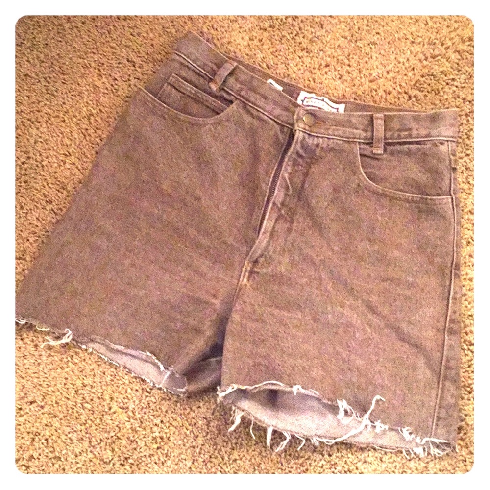 Mixed Blues High Waisted vintage cut off shorts